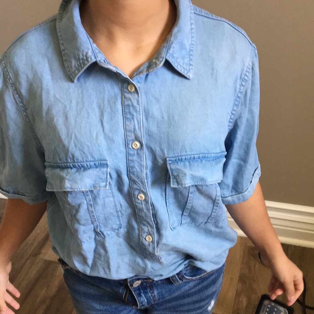 Cute denim women’s oversized shirt